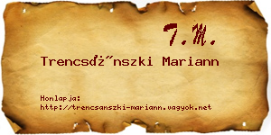 Trencsánszki Mariann névjegykártya